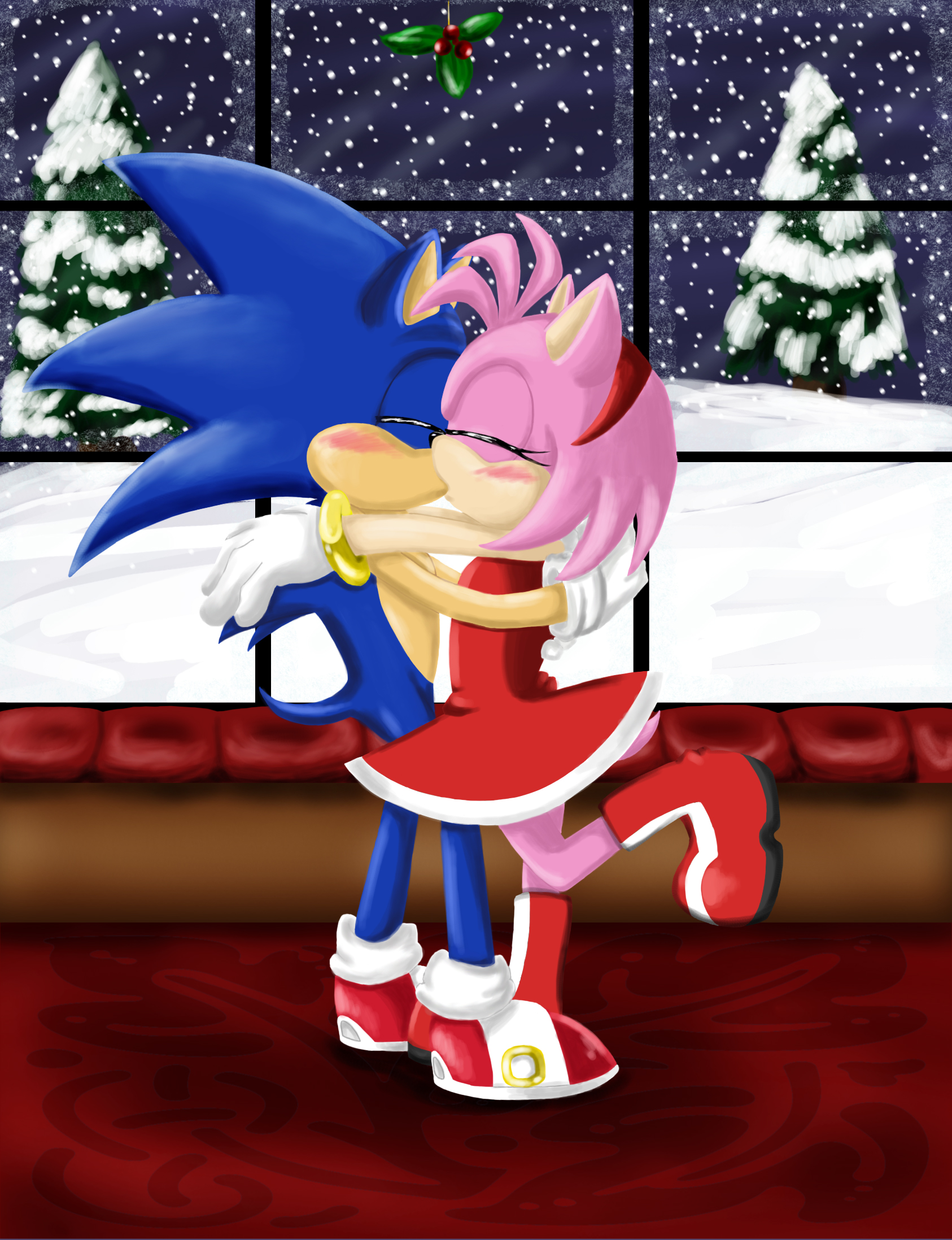 SonAmy Christmas Kiss