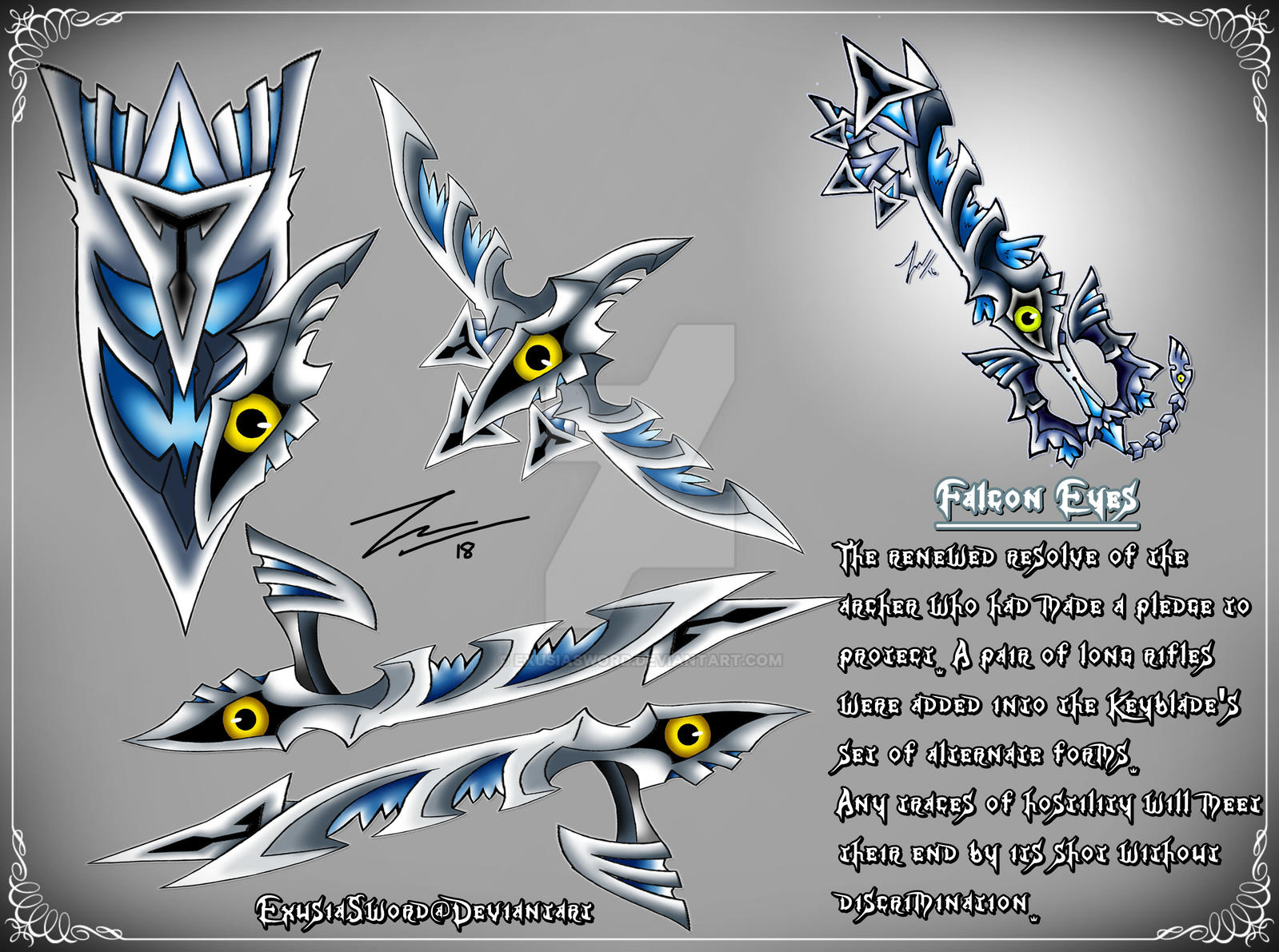 Falcon Eyes Keyblade Transformation (2018) by ExusiaSword on DeviantArt