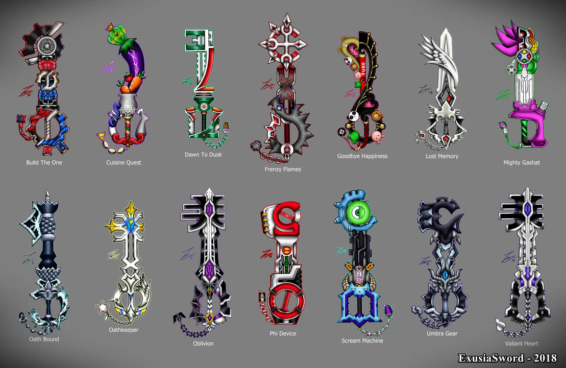 Keyblades 2018 Compilation by ExusiaSword on DeviantArt