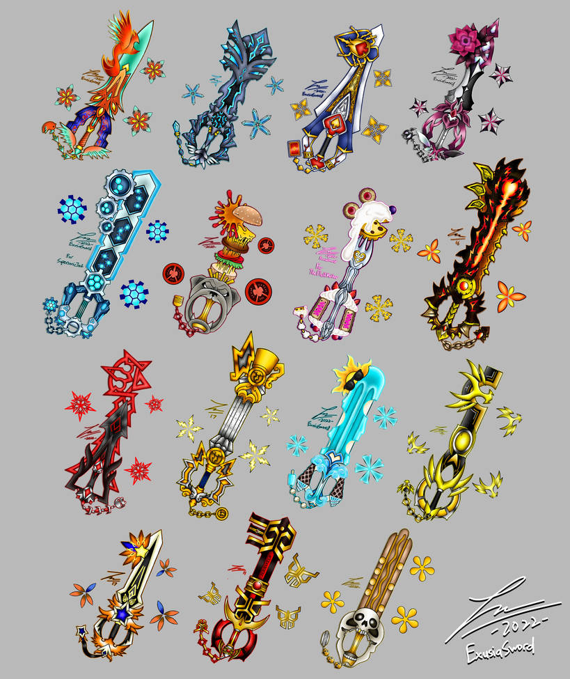 Keyblades and hit stars 3 by ExusiaSword on DeviantArt