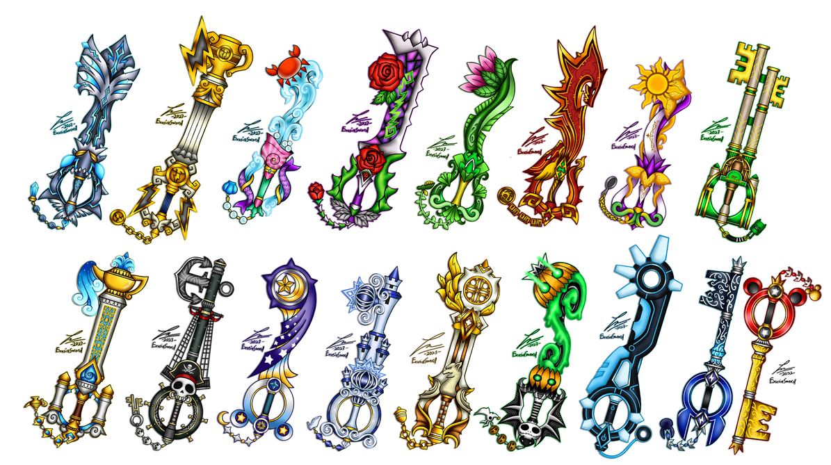 Disney Keyblades set (Revived) by ExusiaSword on DeviantArt