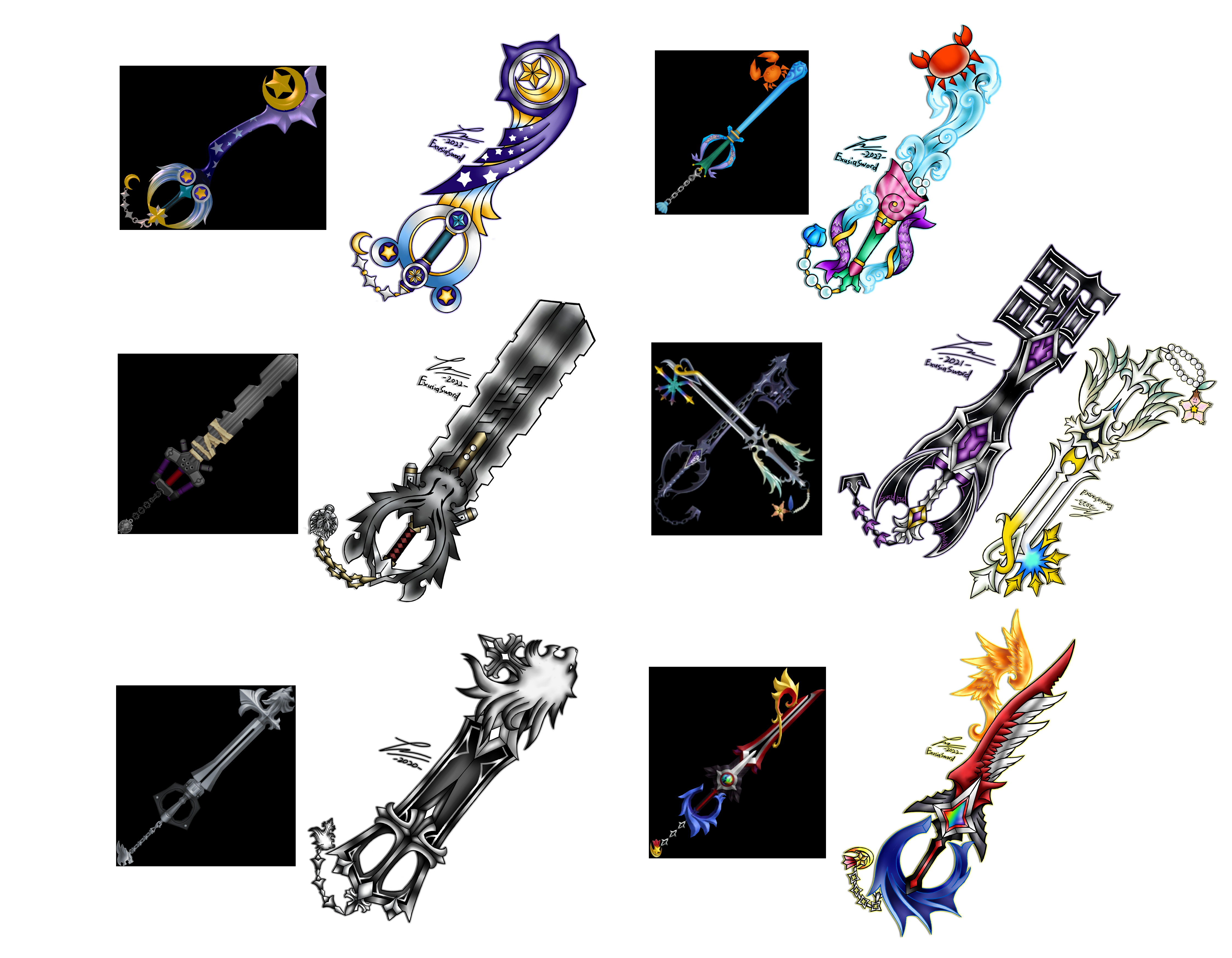 Small Keyblade Keyblades Vs How You Draw Them by ExusiaSword on DeviantArt