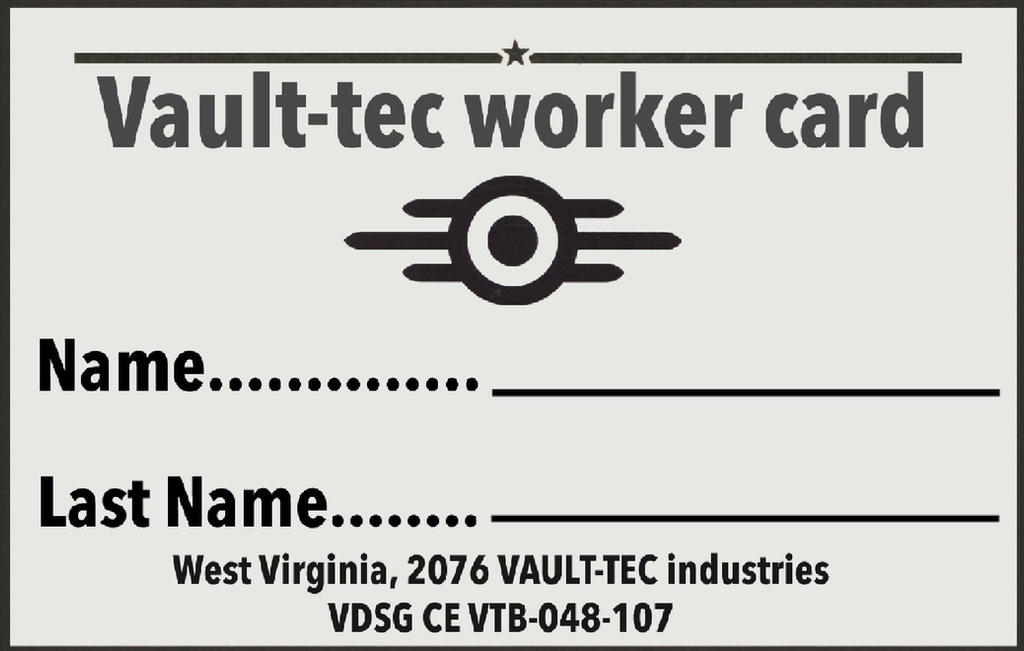 Example Oftec Card Custom Vault-tec card by dakotahaskell on DeviantArt