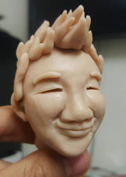 Self 'portrait' clay sculpture