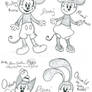 Disney Mickey Minnie Oswald Ortensia sketch