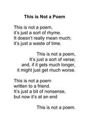 This Is Not a Poem Printed version