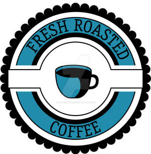 Retro Coffee Logo Blue