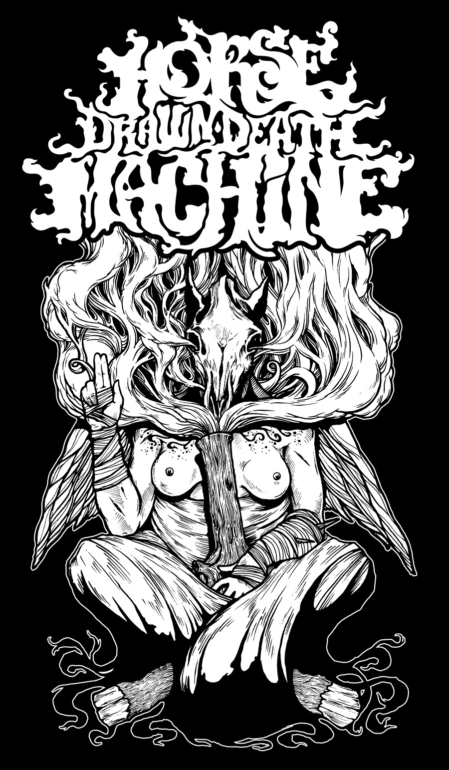 HORSE DRAWN DEATH MACHINE BONGPHOMET SHIRT