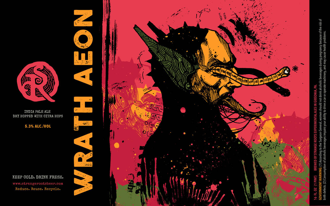 STRANGE ROOTS WRATH AEON BEER LABEL by GreyAriaDesignStudio on DeviantArt