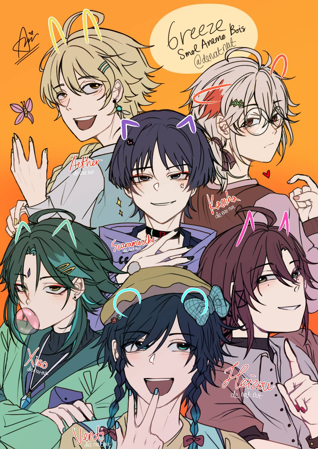 Anemo Style Anemo Boys from Genshin by denatnut on DeviantArt