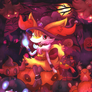 Witch Braixen in pumpkin forest