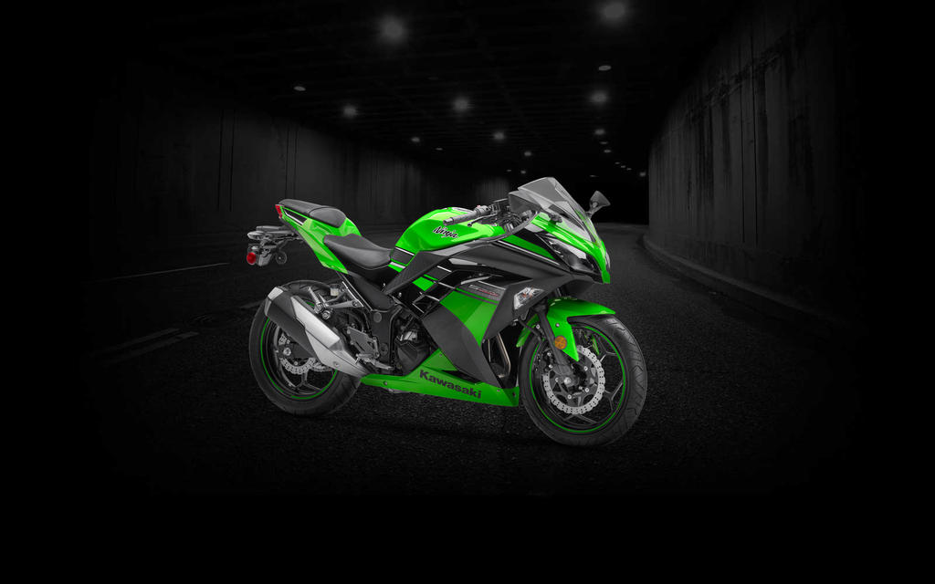 Ninja 300 Green Tunnel Wallpaper - (Unbranded)