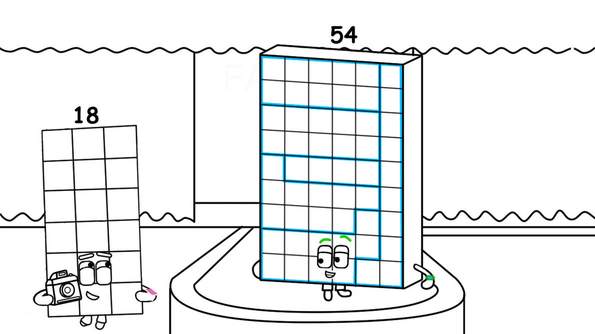 Numberblock 54 figured out coloring page by studiocakningkak on DeviantArt