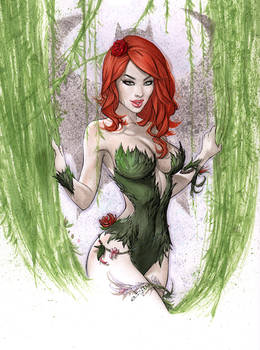 Poison Ivy Drapery done in Copic marker by me eBas