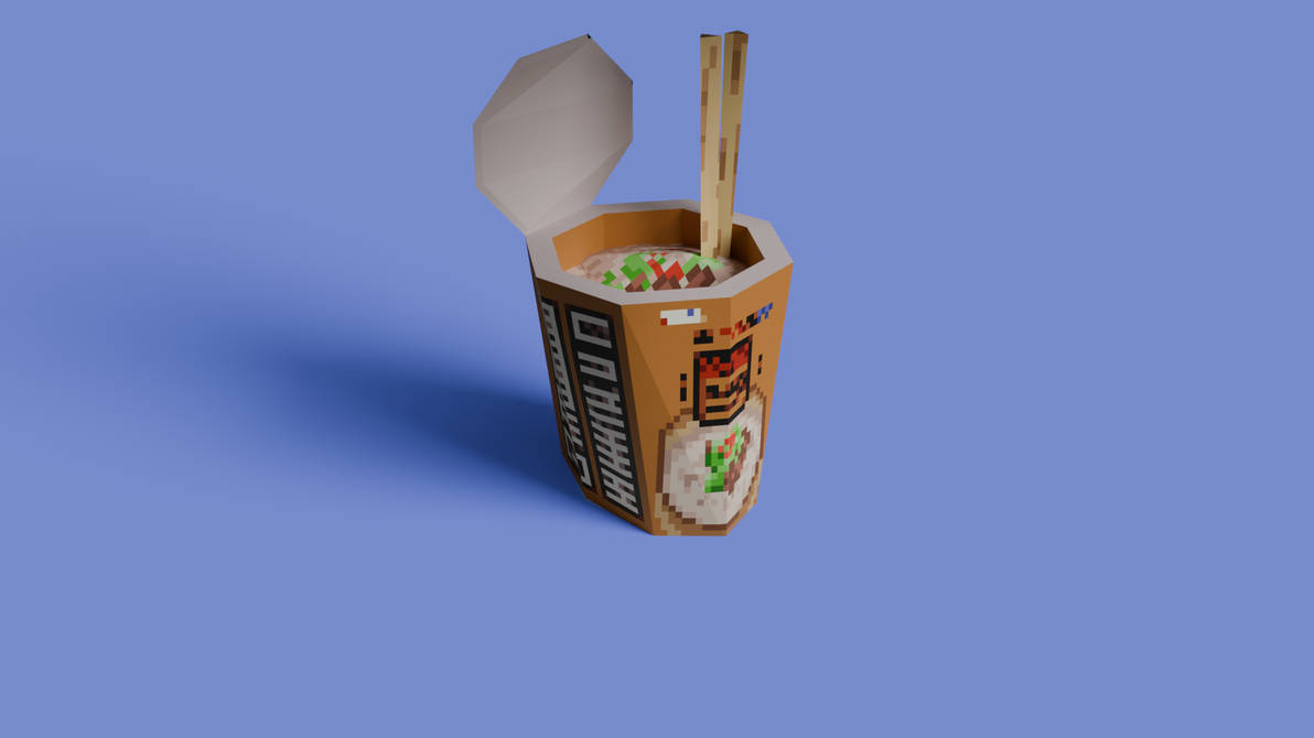 First low-poly render! Ramen by Momentanius on DeviantArt