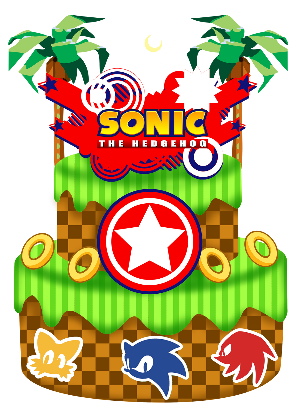 Birthday Sonic the Hedgehog Cake Topper PNG Sonic Cake Topper