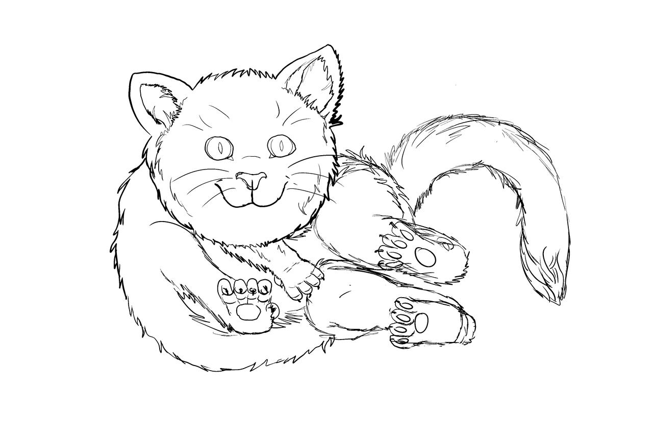 pix Cat Lying Down Side View Drawing deviantart