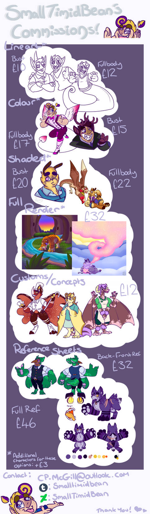 SmallTimidBean's Commission Info 2018/2019