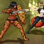 Amazona Negra vs Mary the Kitsune by 7th--Heaven