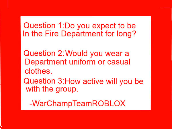 Fire Department Application For Roblox By Warchampstudios33 On Deviantart - roblox active war groups