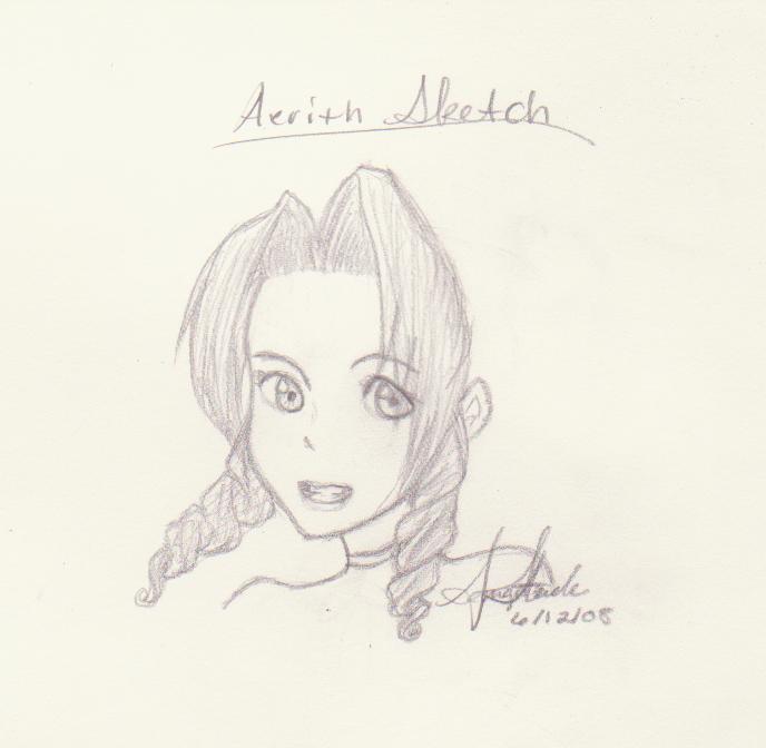 Aerith Sketch by Lala-Yala on DeviantArt