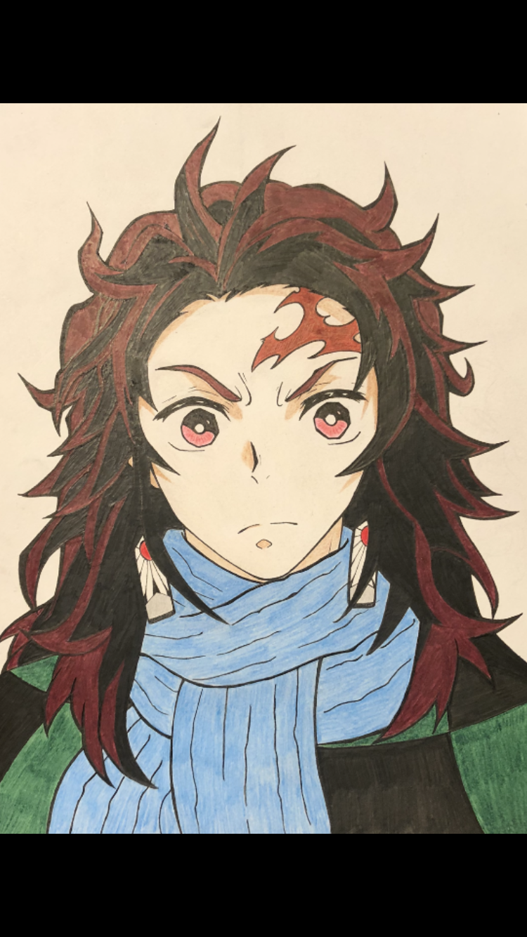 Long hair Tanjiro by machete777 on DeviantArt