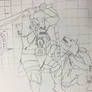 Forum fight sketch + story, no colors