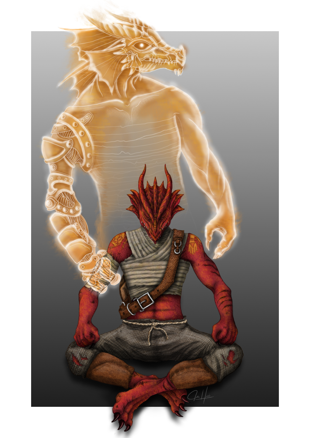 Dragonborn Rizz 2020, digital - Azzar, a young red dragonborn by flamedreamer on DeviantArt