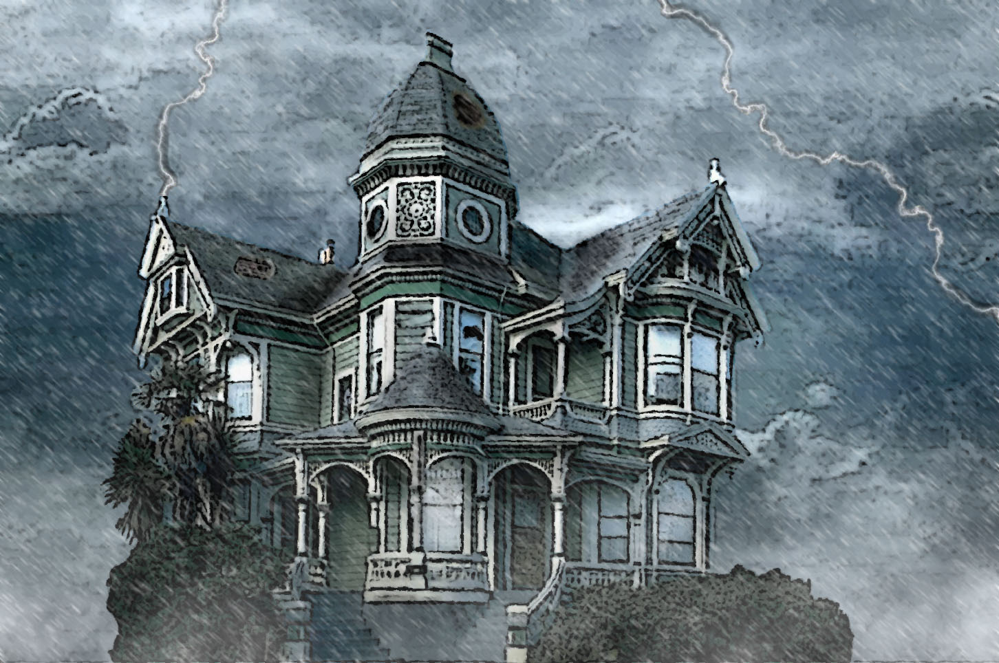 old creepy house by sebhoggene on