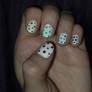 Rainbow Polka Dot Nails