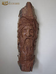 Odin - wood spirit, carved in cottonwood bark