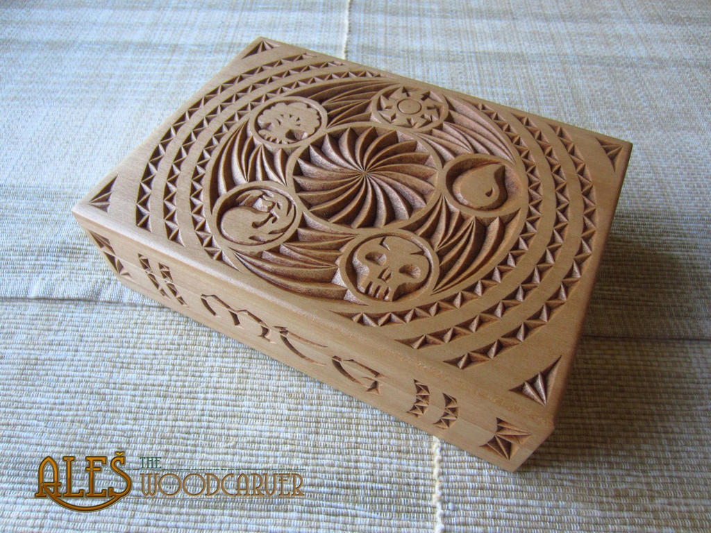 Magic the Gathering - chip carved card box by alesthewoodcarver on  DeviantArt