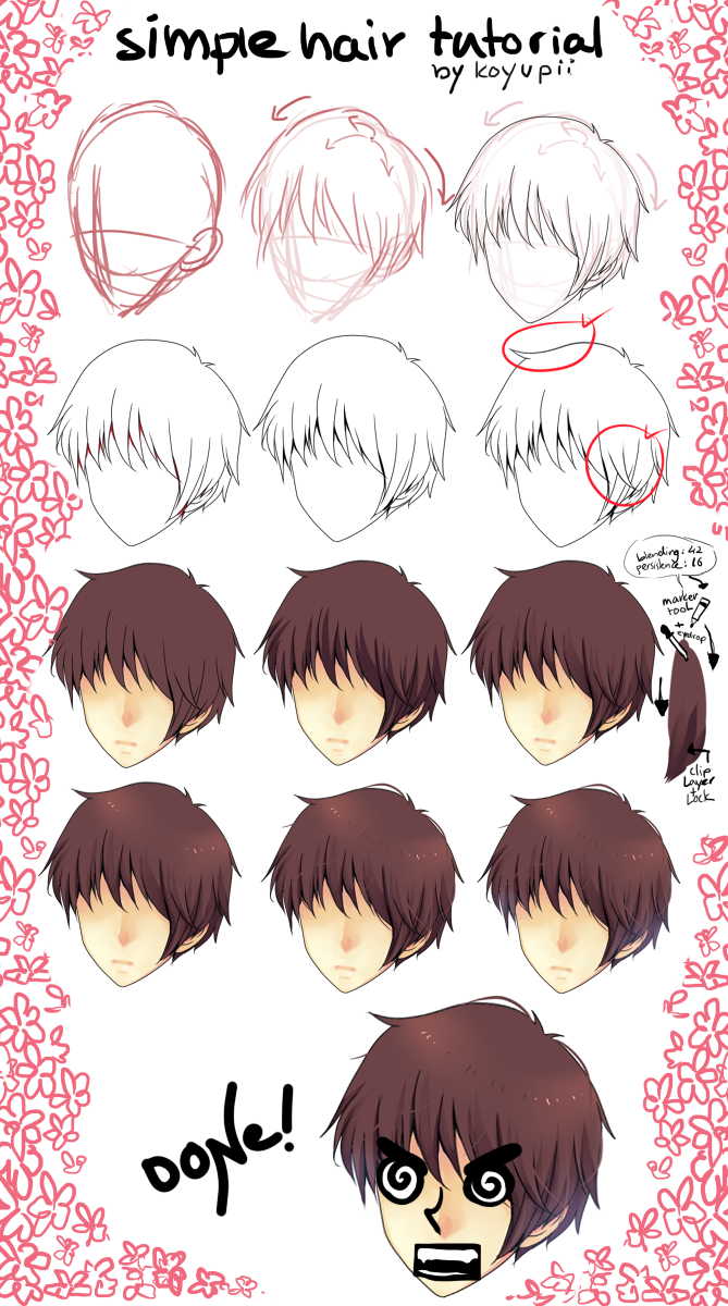 Simple Animation Hair TUTORIAL: Simple Hair CG by koyupii on DeviantArt