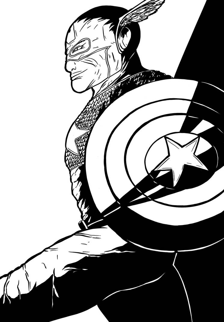 Marvel Captain America ink comic art by SekyCZ on DeviantArt
