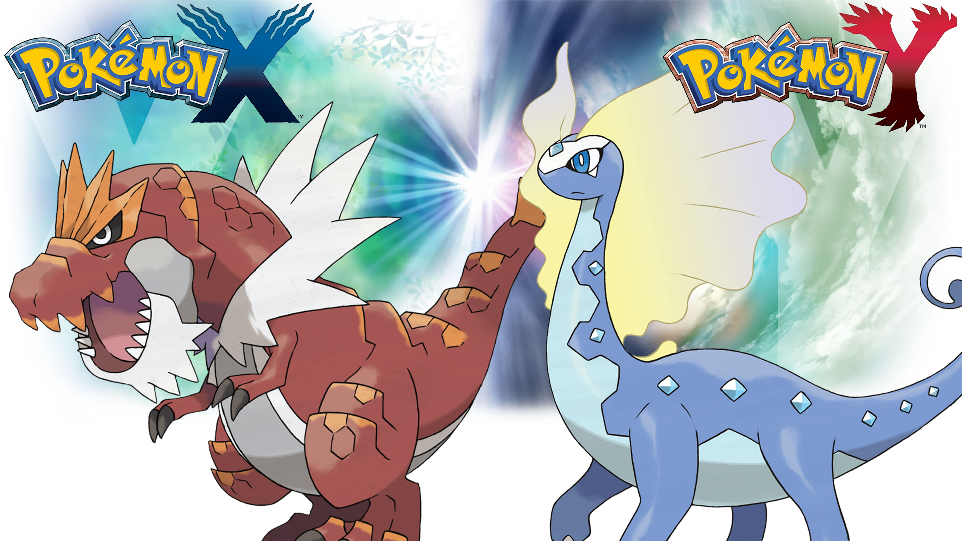 Pokemon X Y - Wallpaper - Tyrantrum and Aurorus