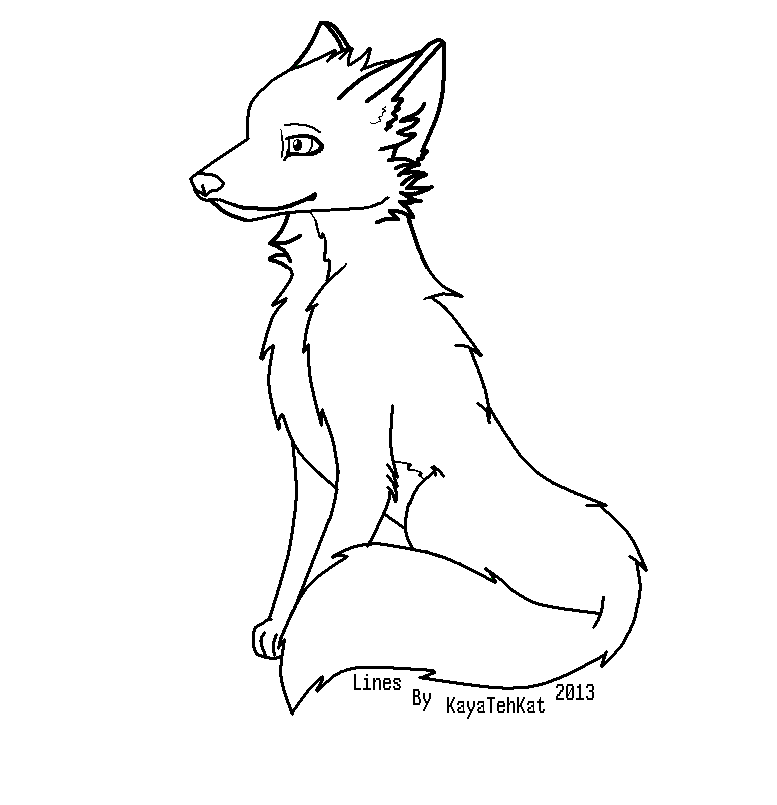 Male Wolf Lineart