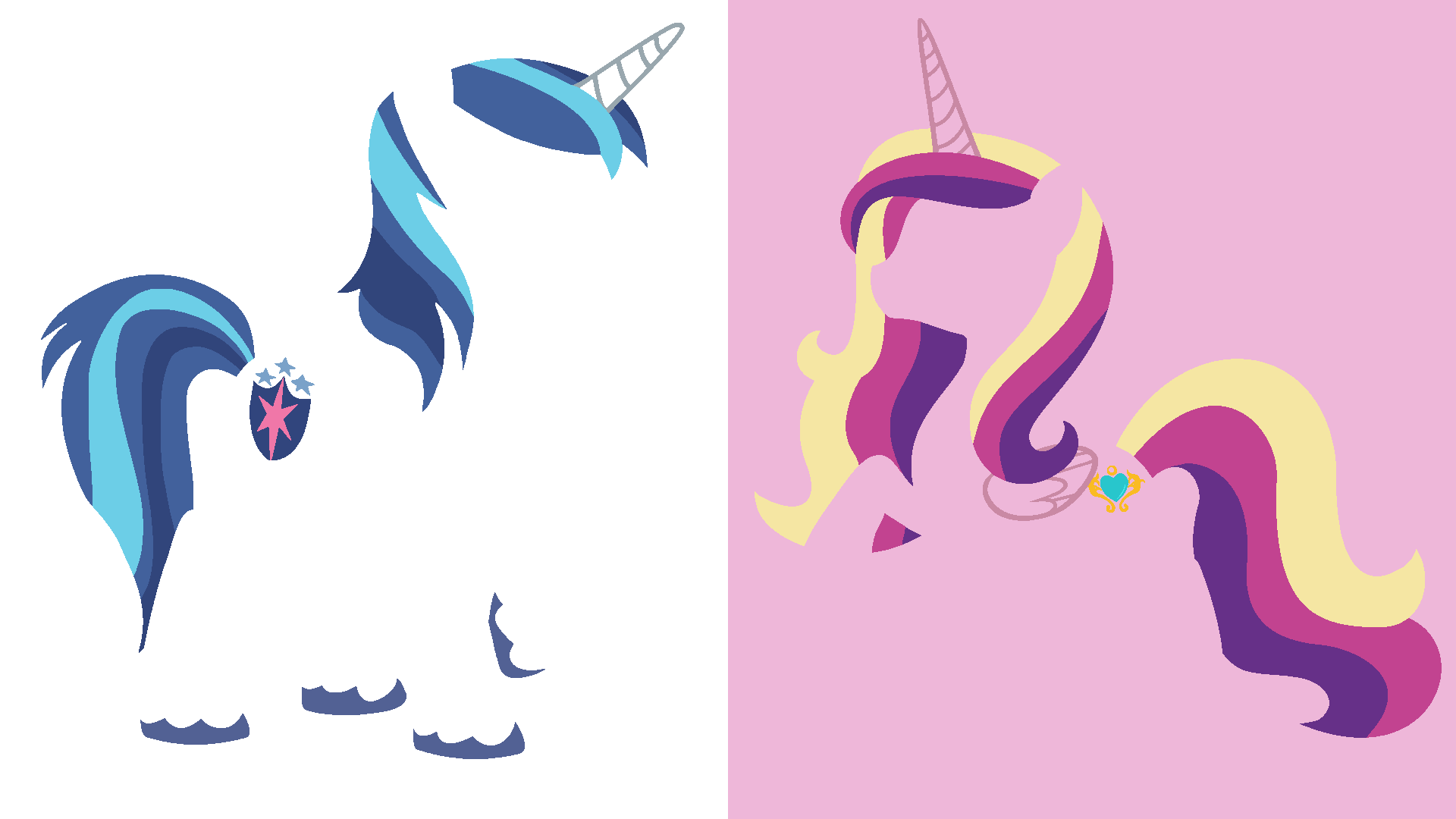 Shining Armor and Cadence Minimalistic Wallpaper