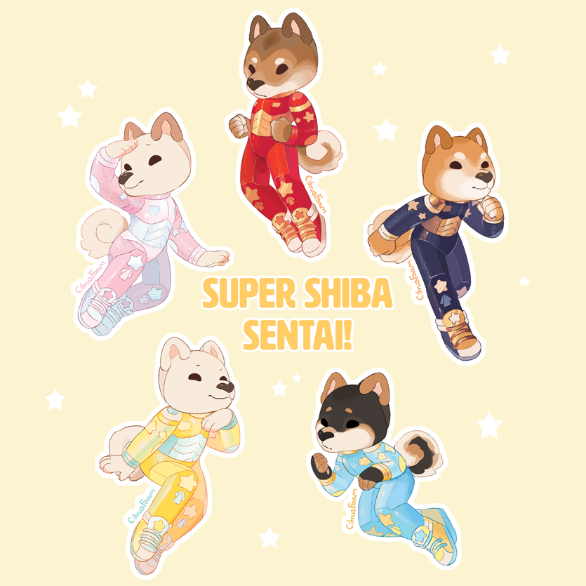 Super Shiba Sentai Stickers