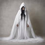 asian ghost bride with white cloak