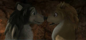 Humphrey and Kate kissing with their noses