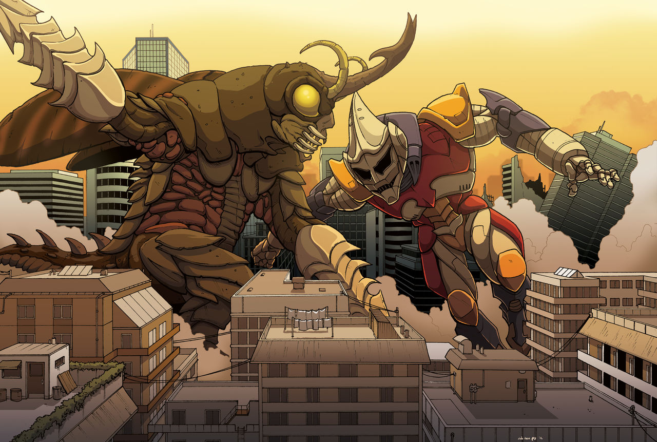 Commission: MEGALON VS. JET JAGUAR