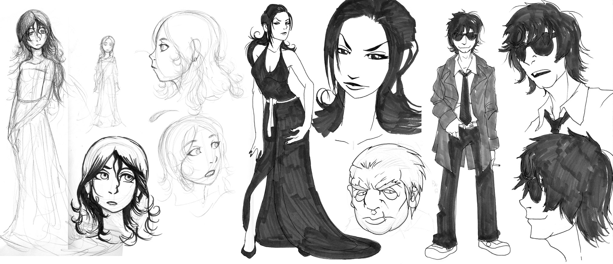 The Dirge Character roughs