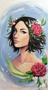 Acrylic painting - Flower girl