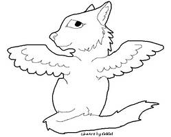 Winged Cat Lineart