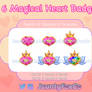 Magical Girl Crystal Heart Badges