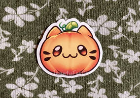 Kawaii Kitty Jack O' Lantern Sticker