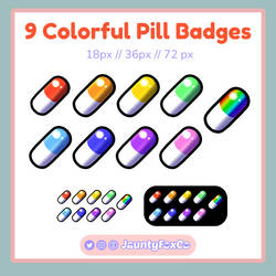 Colorful Pill Twitch Badges