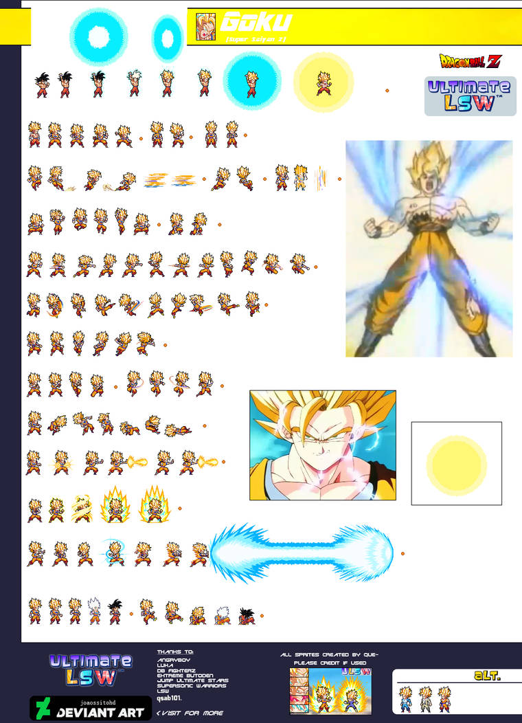 Spirit Super Saiyan Goku Ulsw Sprite Sheet By Jo by joaossitohd on ...