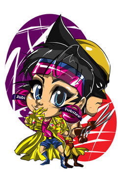 chibi wolverine and jubilee color
