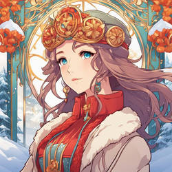 Art Nouveau Woman Winter